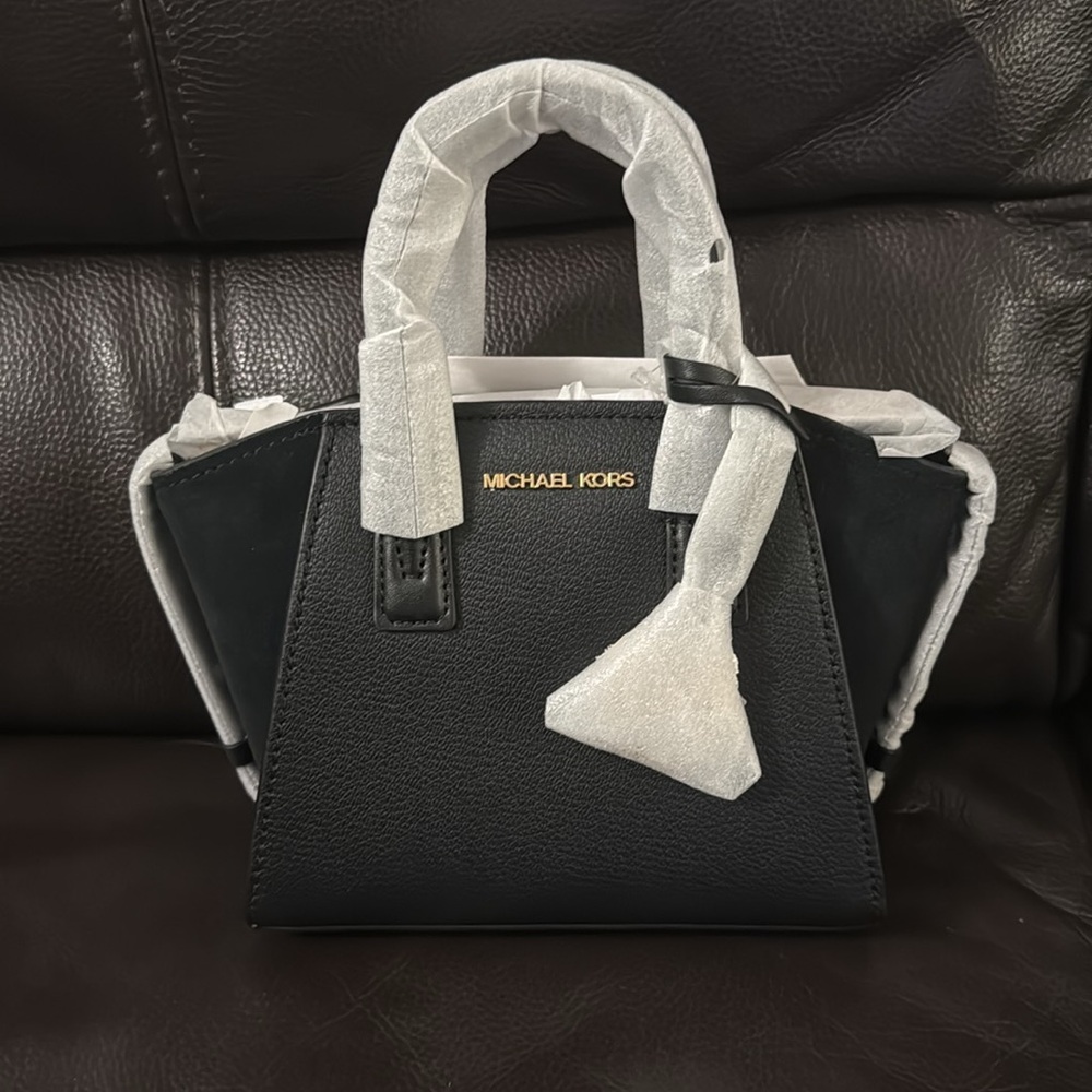 Micheal Kors Avril Extra-Small Leather and Suede Satchel - Picture 4 of 13